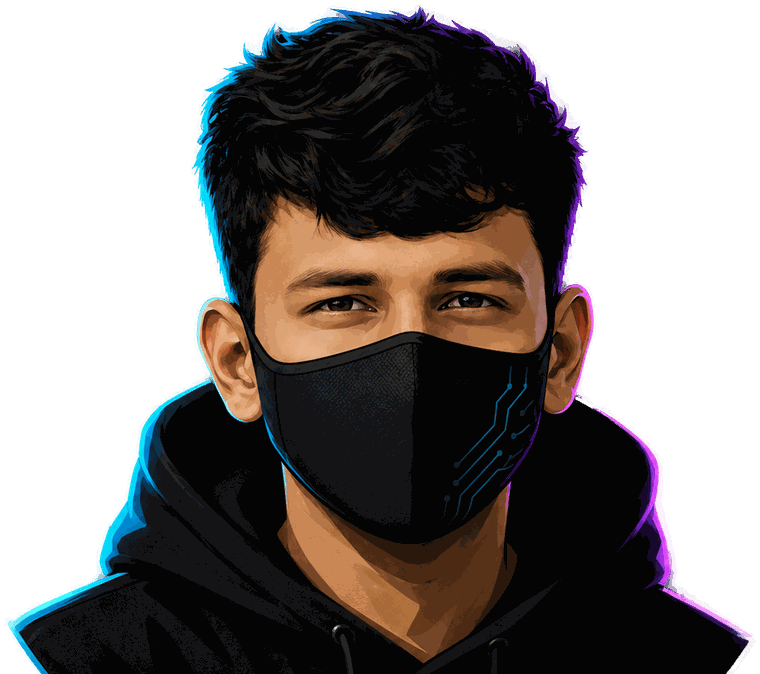 Portrait of Abhiram Girish Naik, masked